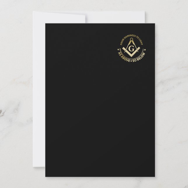 Freemasonry symbol invitation (Front)