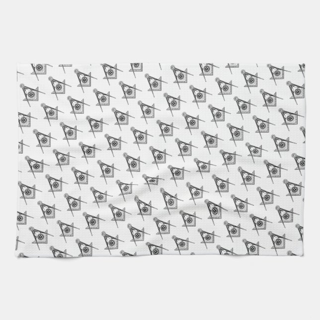 Freemasonry symbol kitchen towel (Horizontal)