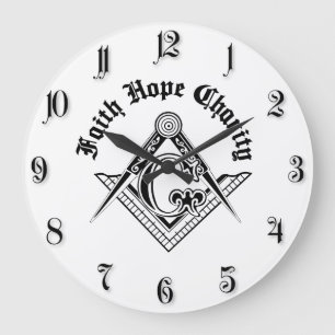 Freemasonry symbol large clock