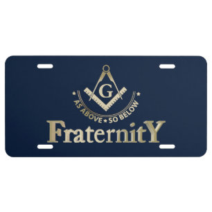 Freemasonry symbol license plate