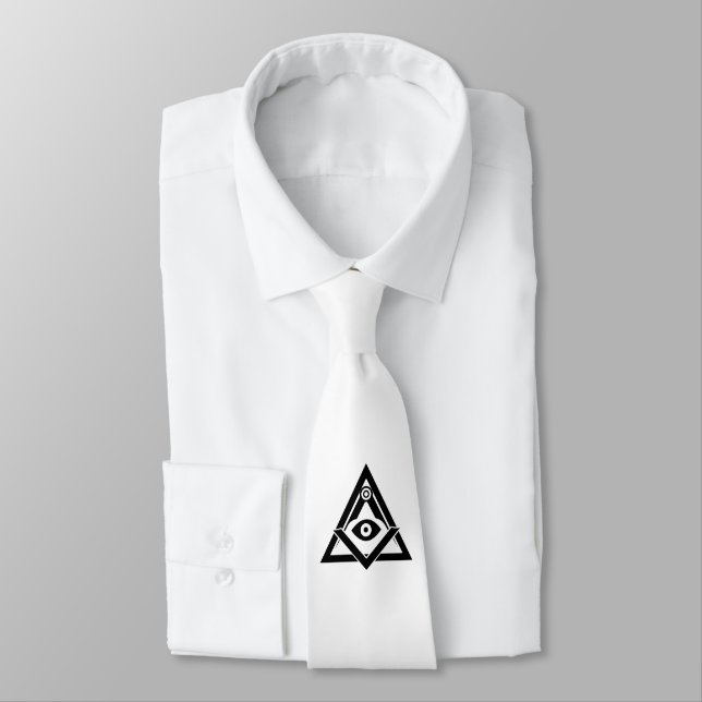 Freemasonry symbol neck tie (Tied)