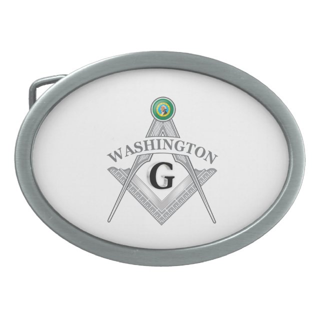 Freemasonry symbol of the state of Washington Belt Buckle (Front)