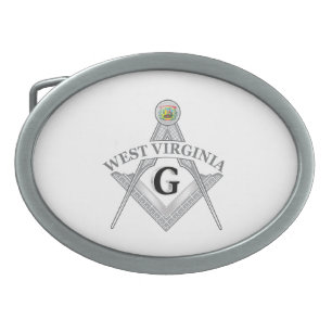 Freemasonry symbol of the state of West Virginia Belt Buckle