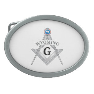 Freemasonry symbol of the state of Wyoming Belt Buckle