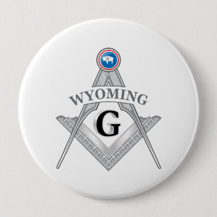 Freemasonry symbol of the state of Wyoming Button