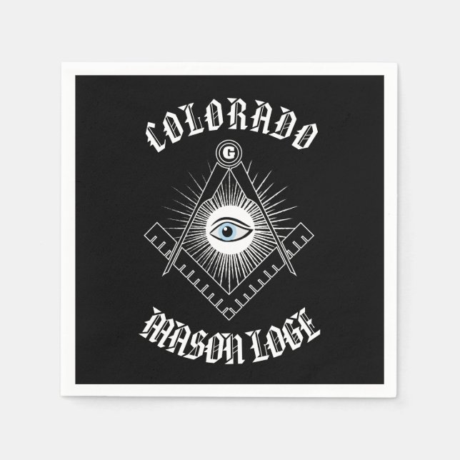 Freemasonry symbol paper napkins (Front)