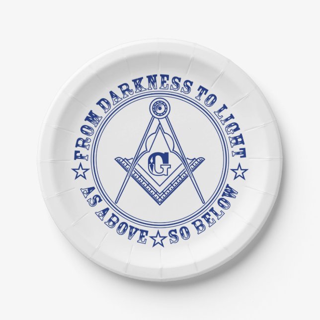Freemasonry symbol paper plates (Front)