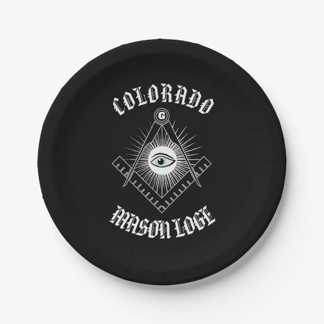 Freemasonry symbol paper plates (Front)