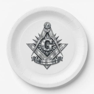 Freemasonry symbol paper plates