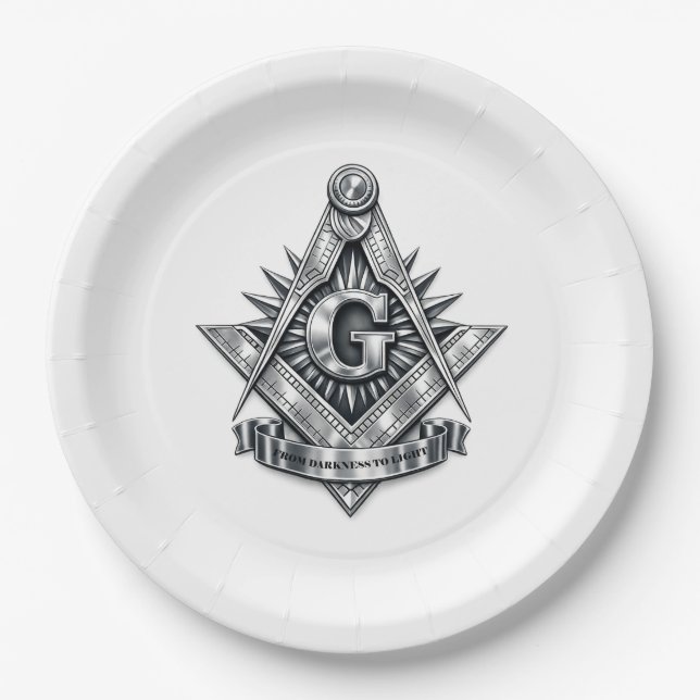 Freemasonry symbol paper plates (Front)