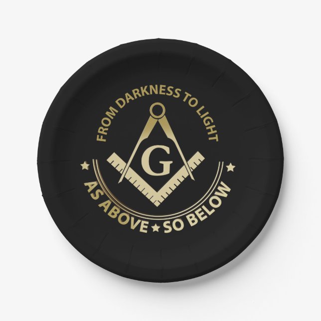 Freemasonry symbol paper plates (Front)