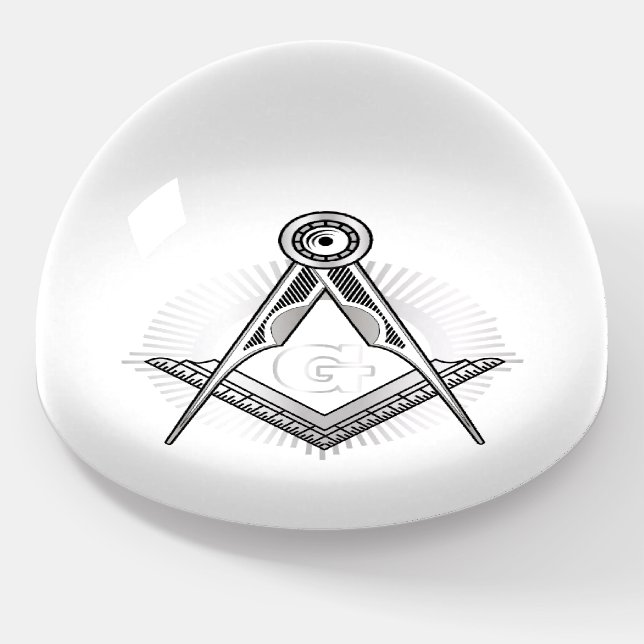 Freemasonry symbol paperweight (Angled)
