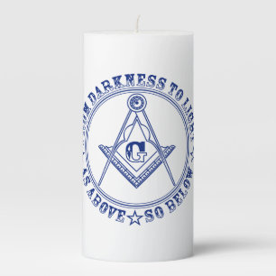 Freemasonry symbol pillar candle