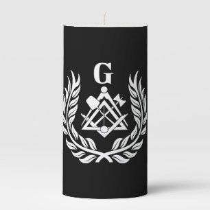 Freemasonry symbol pillar candle