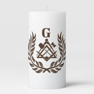Freemasonry symbol pillar candle