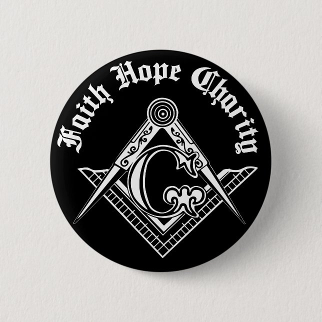 Freemasonry symbol pinback button (Front)
