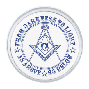 Freemasonry symbol silver finish lapel pin