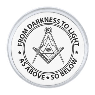 Freemasonry symbol silver finish lapel pin