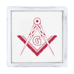 Freemasonry symbol silver finish lapel pin