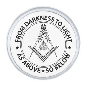 Freemasonry Symbol Silver Finish Lapel Pin by igorsin at Zazzle