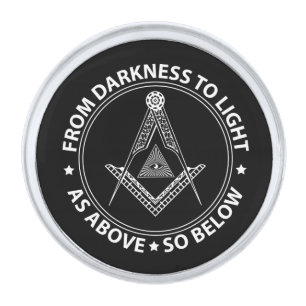Freemasonry symbol silver finish lapel pin
