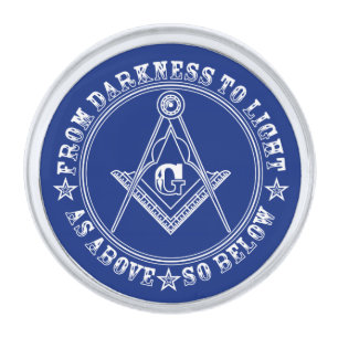 Freemasonry symbol silver finish lapel pin