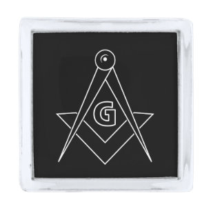Freemasonry symbol silver finish lapel pin