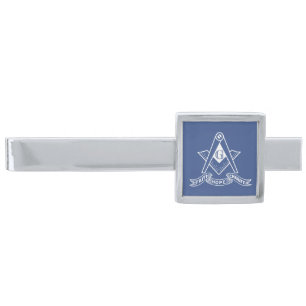 Freemasonry symbol silver finish tie bar