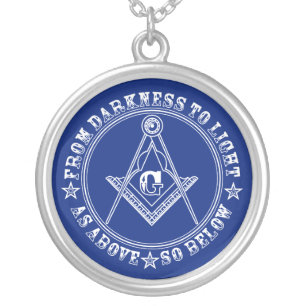 Freemasonry symbol silver plated necklace