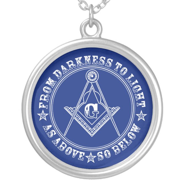 Freemasonry symbol silver plated necklace (Front)