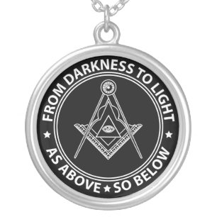 Freemasonry symbol silver plated necklace