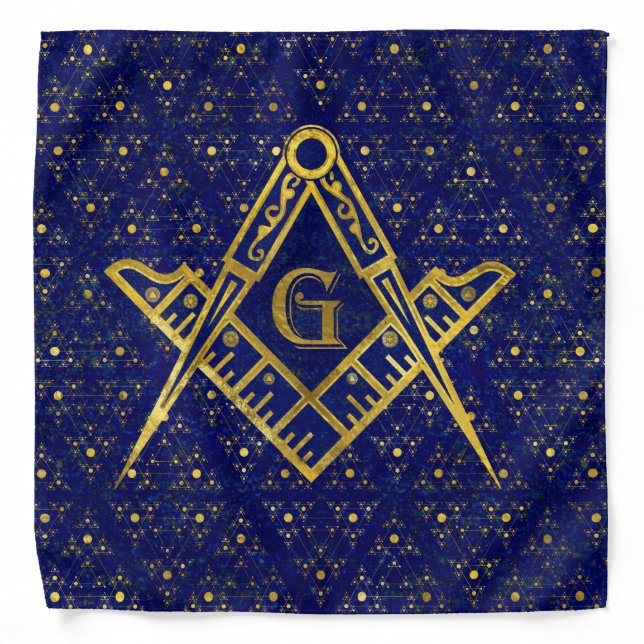 Freemasonry symbol Square and Compasses Bandana (Front)