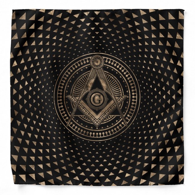 Freemasonry symbol Square and Compasses Bandana (Front)
