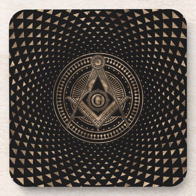 Freemasonry symbol Square and Compasses Beverage Coaster (Front)