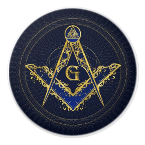 Freemasonry symbol Square and Compasses Ceramic Knob