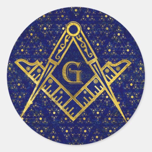 Freemasonry symbol Square and Compasses Classic Round Sticker