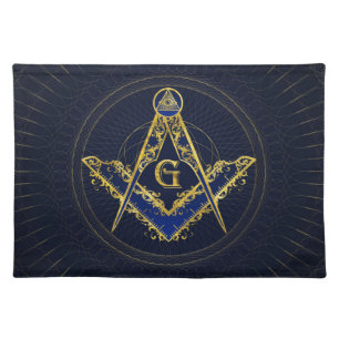 Freemasonry symbol Square and Compasses Cloth Placemat