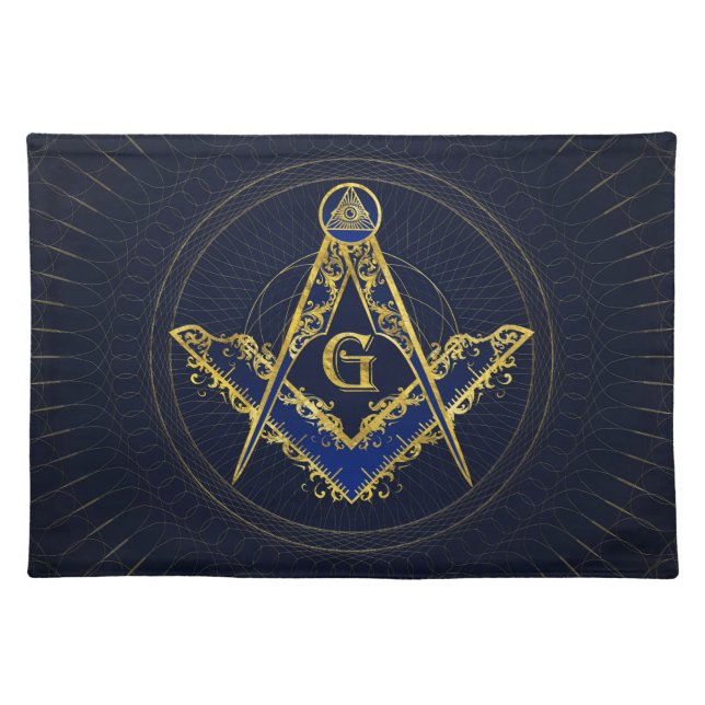 Freemasonry symbol Square and Compasses Cloth Placemat (Front)