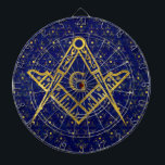 Freemasonry symbol Square and Compasses Dartboard With Darts<br><div class="desc">Freemasonry symbol Square and Compasses</div>