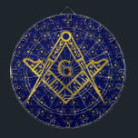 Freemasonry symbol Square and Compasses Dartboard With Darts<br><div class="desc">Freemasonry symbol Square and Compasses</div>