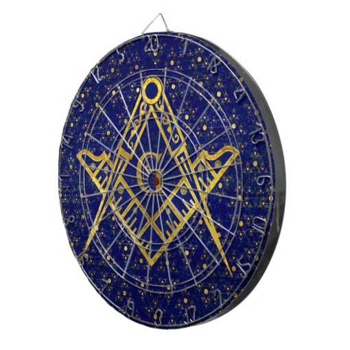 Freemasonry Symbol Square And Compasses Dartboard With Darts | Zazzle