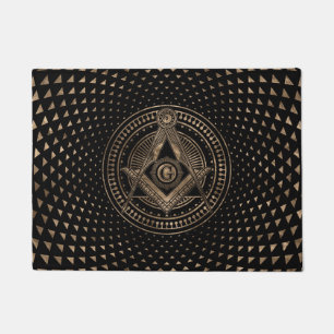 Freemasonry symbol Square and Compasses Doormat