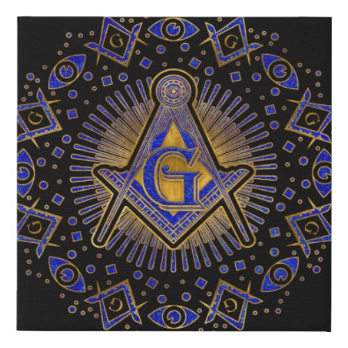 Freemasonry symbol Square and Compasses Faux Canvas Print