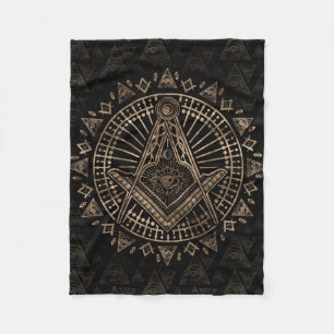 Freemasonry symbol Square and Compasses Fleece Blanket