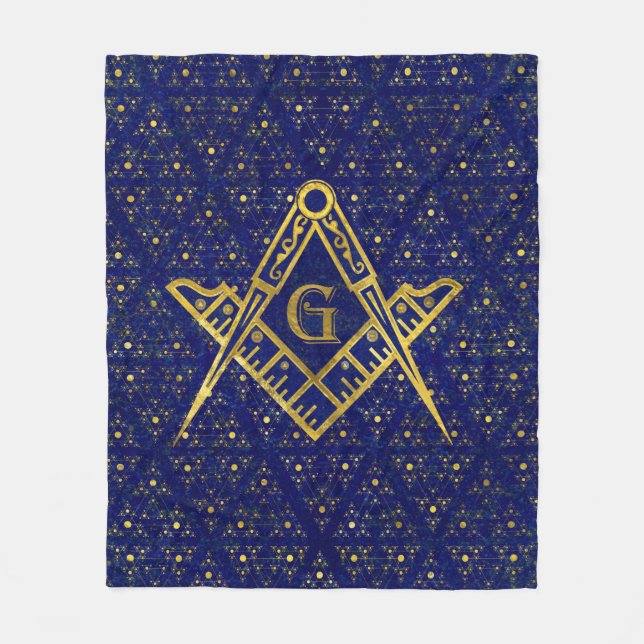 Freemasonry symbol Square and Compasses Fleece Blanket (Front)