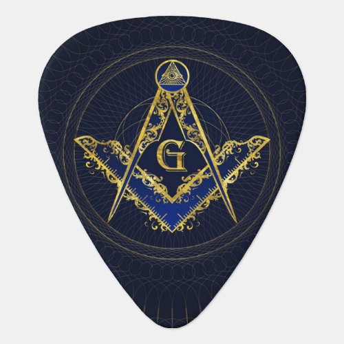 Freemasonry symbol Square and Compasses Guitar Pick