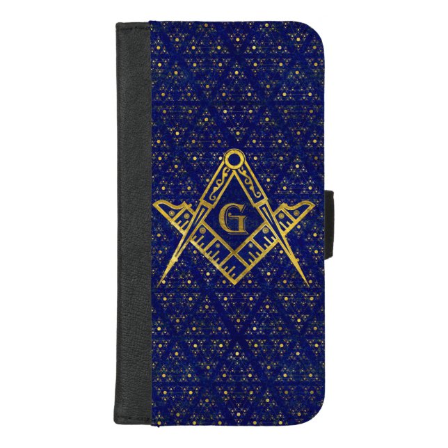 Freemasonry symbol Square and Compasses iPhone Wallet Case (Front)