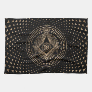 Freemasonry symbol Square and Compasses Kitchen Towel