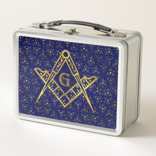 Freemasonry symbol Square and Compasses Metal Lunch Box
