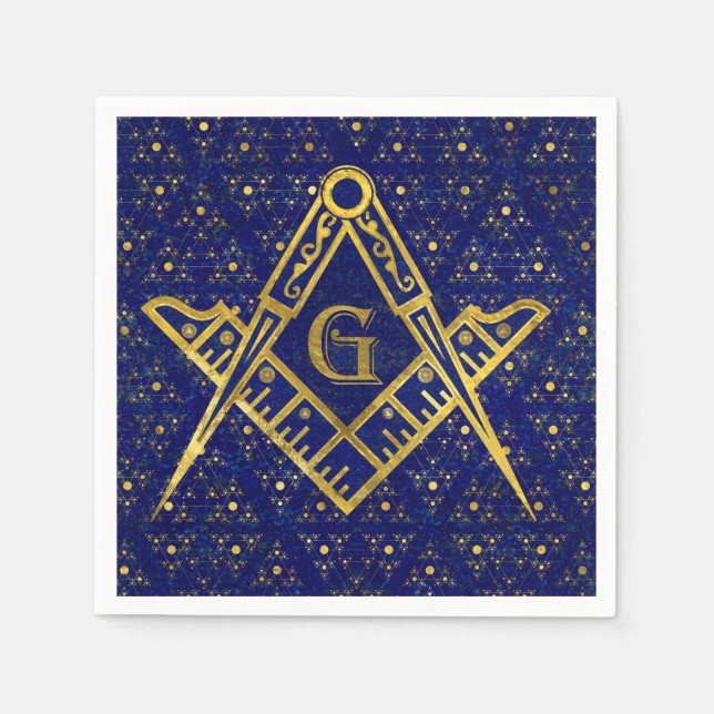 Freemasonry symbol Square and Compasses Paper Napkins (Front)